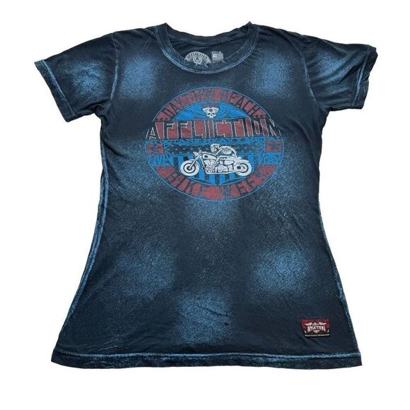 Affliction Womens Bike Week 2017 T-Shirt Size Medium - Picture 2 of 12